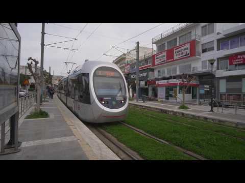 Greece, Athens, tram ride from Platia Vaso Katraki to Flisvos