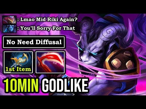 WTF MID RIKI First Item Echo Sabre 100% IMBA Counter ALL + More Than 1Kill Per Min & 19Min GG DotA 2