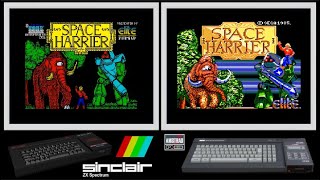 ZX Spectrum vs CPC : SPACE HARRIER (Side by side comparison)