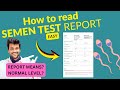 How To Read Semen Test Report Sperm Test Report Explained HSA Report Meaning Part 1