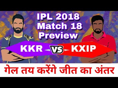IPL 2018 : Match 18 | KKR vs KXIP - Preview,Playing 11 and match prediction