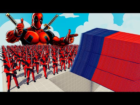 100x DEADPOOL + 1x GIANT vs 3 EVERY GOD - Totally Accurate Battle Simulator TABS
