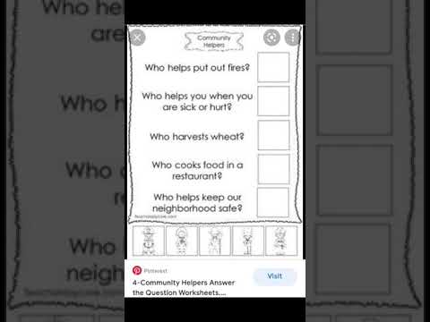 Community Helpers Answer the question worksheets (Answer the questions in the comment box)