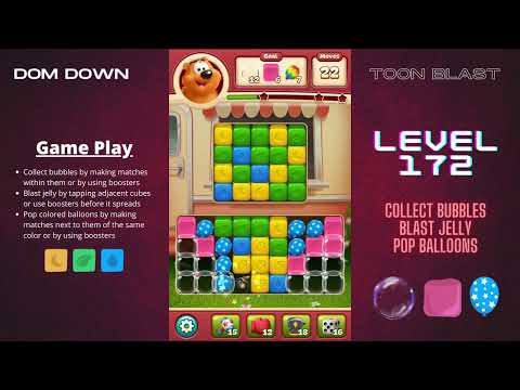 Toon Blast 🟥🟨🟦 / Level 172 / Dom Down