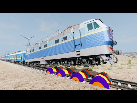 Trains Vs Speed Bumps #61 - Beamng.Drive