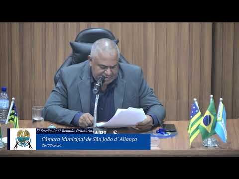 5º SESSÃO DA 6º REUNIÃO ORDINÁRIA
