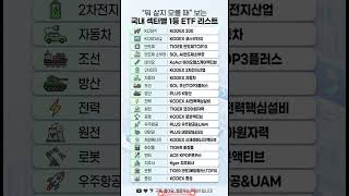 "뭐 살지 모를 때" 보는 국내 섹터별 1등 ETF 리스트 📊 (저장 필수!) #etf #국내주식 #주식투자
