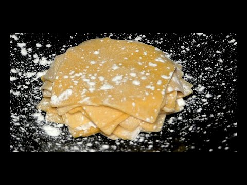 Homemade wonton wrappers.