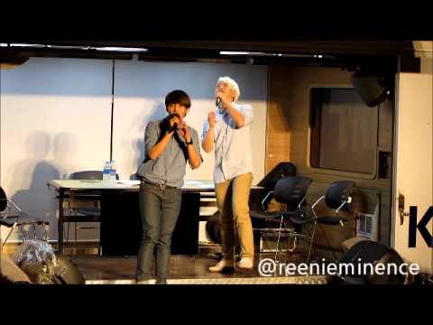 [Fancam] 180712 ryeowook & sungmin lip sync a song at sukira kiss the radio open studio