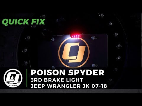 Poison Spyder LED License Plate Holder and 3rd Brake Light for your 2007-2018 Jeep JK Wrangler