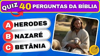 🎯 QUIZ BÍBLICO: 40 PERGUNTAS BÍBLICAS DE NÍVEL FÁCIL, MÉDIO E DIFÍCIL | Teste os seus conhecimentos.