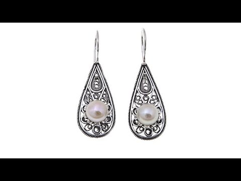 Ottoman Jewelry Cultured Pearl Blossom Earrings