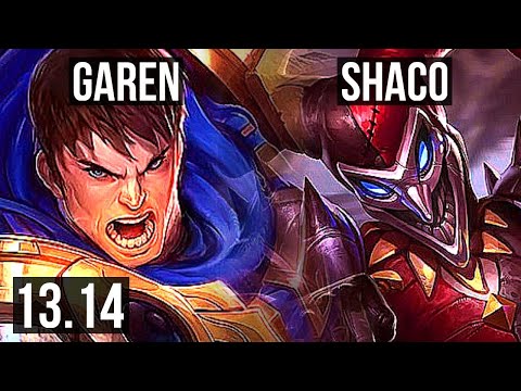 GAREN vs SHACO (TOP) | 10/0/3, 1300+ games, Legendary, Rank 9 Garen | EUW Grandmaster | 13.14