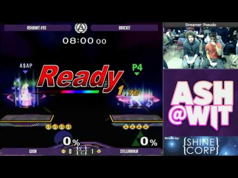 Goon (Peach) vs StellarNinja (Sheik) - ASH@WIT #93 Melee Bracket