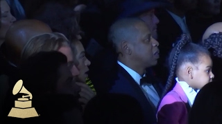 Jay Z & Blue Ivy | Audience Cam | 59th GRAMMYs