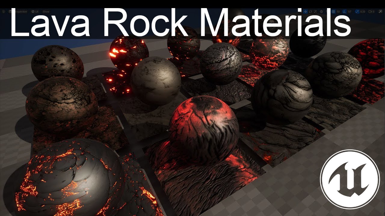 Unreal Lava Rock Material PBR 4K