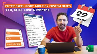 Filter Excel Pivot Table by Specific Custom Dates 📅 with Slicers (YTD, MTD, Last 6 Months)