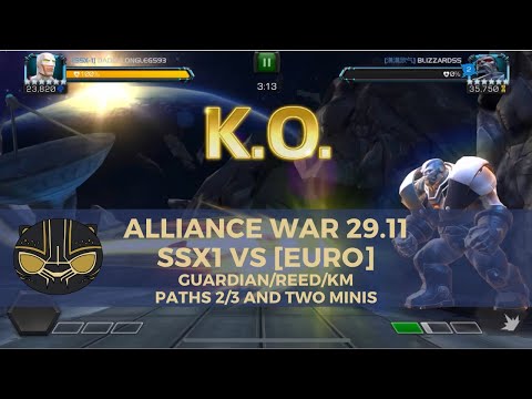 Alliance War 29.11 - SSx1 vs [Euro]: Guardian/Reed/KM Take Paths 2/3 and Two Minis