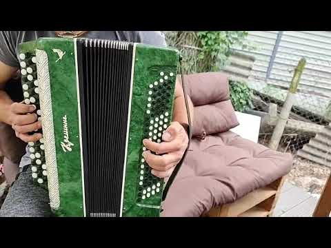 New Accordion instrument, Bayan Creminne,antique green button accordion, vintage musical instrument