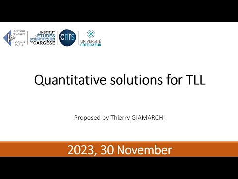Quantitative solutions for TLL – Thierry Giamarchi