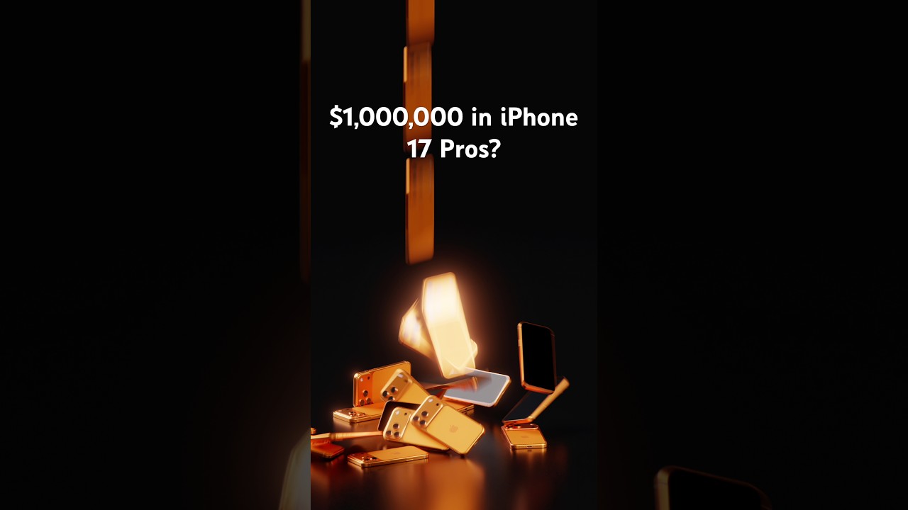 Blender Sim: Dropping $1M in iPhone 17 Pros #Shorts #iPhone17Pro #CGI #Satisfying #Physics