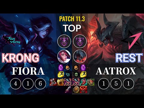 RNW KronG Fiora vs JT Rest Aatrox Top - KR Patch 11.3