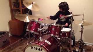 Raghav 8 Year Old Drummer - Trick with no Sleeve, Sound City, Reel to Real