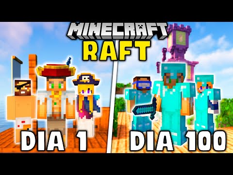 SOBREVIVEMOS 100 DIAS PERDIDO NO OCEANO DO MINECRAFT - Raft Craft