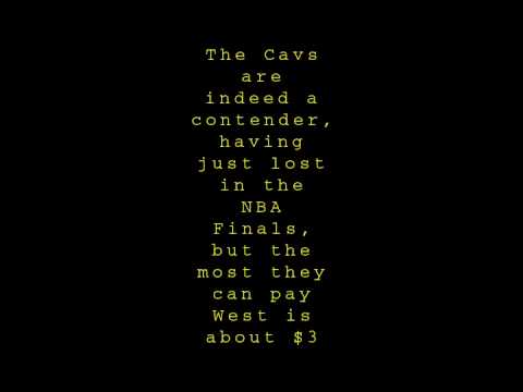 LeBron James isn't available to help the Cavaliers chase David West