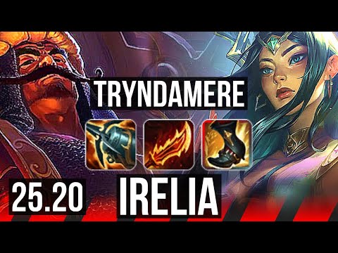 TRYNDAMERE vs IRELIA (TOP) | 7 solo kills, 12/2/6, Dominating | KR Master | 25.20