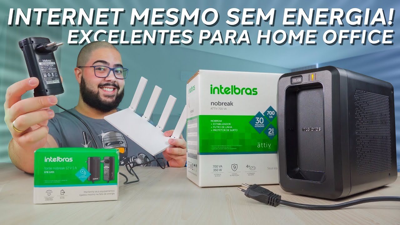 INDISPENSÁVEL PARA HOME OFFICE! Roteador e PC Funcionando até Sem Energia!  Fonte Nobrake Intelbras