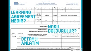 Learning Agreement Nedir? Nasıl Doldurulur? !  Detaylı Anlatım