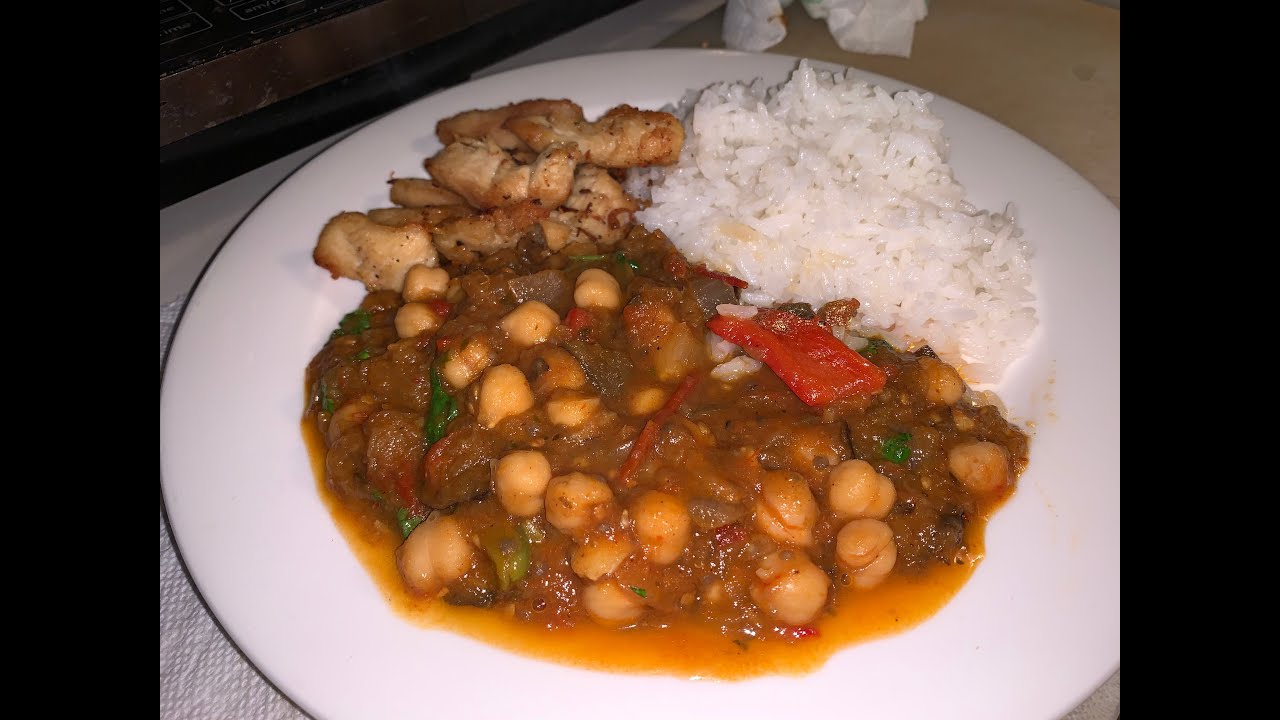 Berenjena Guisada Con Garbanzos