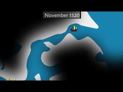 The First Circumnavigation of the Earth by Magellan & Elcano   Summary on a Map