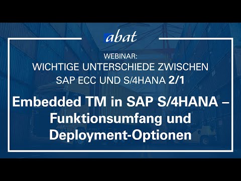 W: Unterschiede zwischen SAP ECC und S/4HANA: Embedded TM in SAP S/4HANA