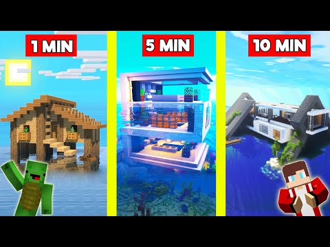 HOUSE ON THE WATER BUILD BATTLE CHALLENGE In Minecraft - NOOB VS PRO - Maizen Mizen Mazien Parody
