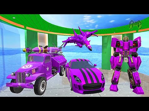 Missile Truck Airplane Robot Transform: Car Robot War - Pink Robot - Android Gameplay