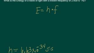 Calculating Energy of a wave if given frequency