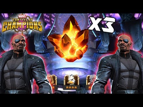 3x 4 Star Crystal Opening | Hunting Nick Fury: Marvel Contest of Champions