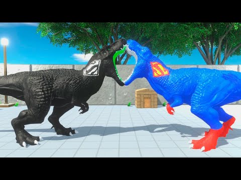SUPERMAN vs DARK SUPERMAN T REX DEATHRUN - Animal Revolt Battle Simulator