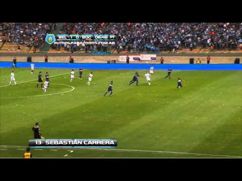 Gol Carrera. Belgrano 1 Boca 0. Torneo Inicial 2013. Fecha 2. Fútbol Para Todos.