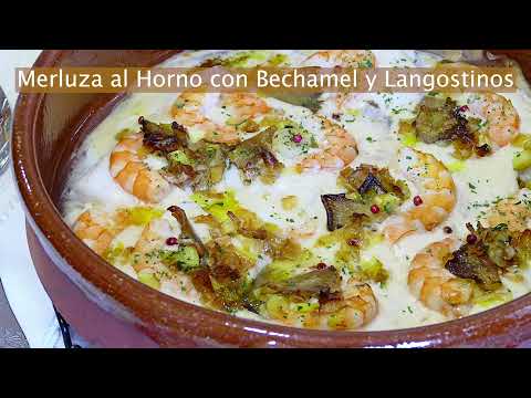 🐠 Merluza al Horno con Bechamel y Langostinos 🦐