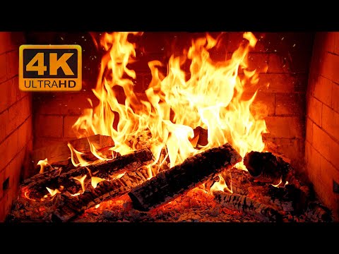 🔥 Cozy Fireplace 4K (12 HOURS). Fireplace with Crackling Fire Sounds. Fireplace Ambience