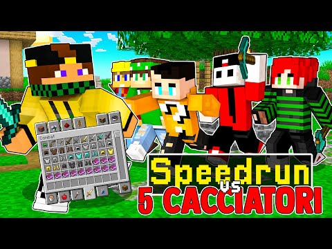 SPEEDRUN in CREATIVA vs 5 CACCIATORI SU MINECRAFT