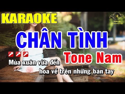 Karaoke Chân Tình Tone Nam Nhạc Sống | Trọng Hiếu
