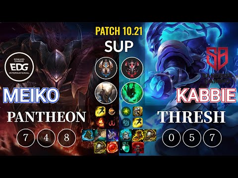 EDG Meiko Pantheon vs SB Kabbie Thresh Sup - KR Patch 10.21