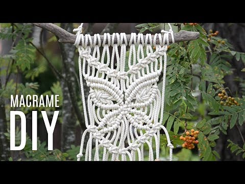 DIY Macrame Wall Hanging Leaves with Flower