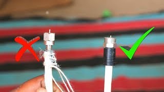 Dish Antanna Co-Axial Cable F Connector install Using compression tool