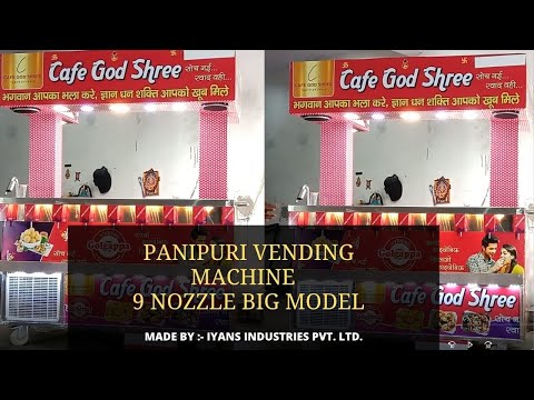 Panipuri Vending Machine Big Model 9 Nozzlewith Freezer