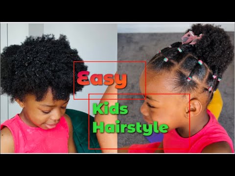 Best kids hairstyle to do if you can’t cornrow or braids/ rubber bands hairstyle